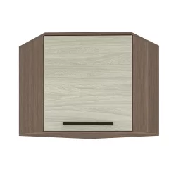 Armário De Cozinha Lavanderia Multiuso Aéreo De Canto 1 Porta Tannat/Legno Crema Evolution Batrol