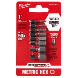 Kit Bit Hexagonal Shockwave 1" C/08 Pçs - 48-32-4617 Milwaukee