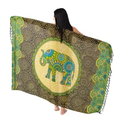 Canga de Praia Elefante Floral Saida Viscose Grande