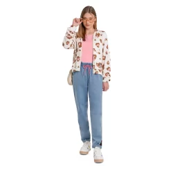 Jaqueta Feminina Infantil com Capuz em Molecotton Gloss