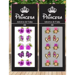 200 adesivos de unha 3d revenda 20 cartelas com 10 princesa