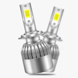 Kit Lâmpada Farol Super Led Headlight C6 2d 72w 6000k