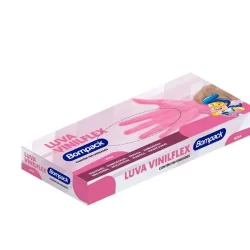 Luva Vinilflex Bompack S/PO Rosa P   - 100 unidades - Bompack - Rizzo