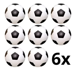 Kit 6 Bola de Vinil Dente de Leite Branco com Preto de Futebol