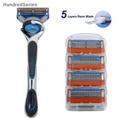 [Hundredredseries] Adequado Para Gillette Fusion 5 Conjunto De Lâminas De Barbear Manuais De Substituição Masculinas [BR]