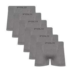 Kit 6 Cueca Box de Microfibra Polo Star Cinza