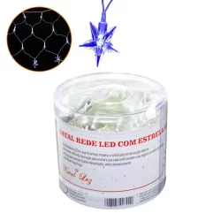 Pisca Pisca Natal Rede Com Estrela Led Azul 120 Lâmpadas 127v - Casambiente