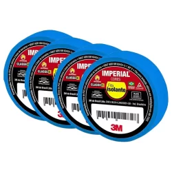 Kit 4 Fitas Isolantes Imperial Azul 18mmx10m 750v 3M