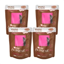 kit 4 Quatree Supreme Sachê Gatos Adultos Peixe ao Molho - 85 g