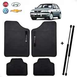 Conjunto Tapete de Carro Volkswagen+2 Amortecedores Porta Malas Traseiro Gol Bola G3 G4 2000/2007