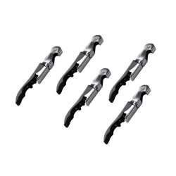 Kit 5 Abridor De Garrafa Vinho Saca Rolhas Aço Inox