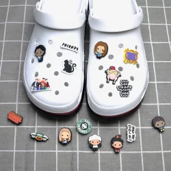 Sapato Encantos Decorações Pinos Amigos TV drama Lula Médico Cinza Escritório DIY Sapatos Charme Botão