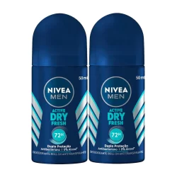 Kit 2 Desodorante Nivea Men Active Dry Fresh Roll-on Antitranspirante 48h 50ml