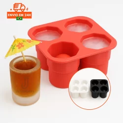 Forma De Gelo de Silicone Copo Drink Bebidas Molde Ice Shots Cozinha Restaurante