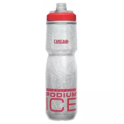 Garrafa Podium Ice 620ml Cinza Com Vermelho Camelbak