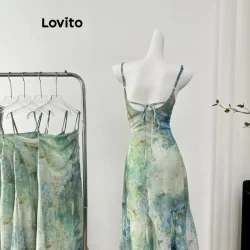 Lovito Vestido casual Ditsy com flores florais para mulheres LNE72484