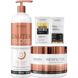Kit Cauter Gloss Espelhamento Reconstrução Capilar + Perfeitox Antifrizz Alinhamento 300g Borabella