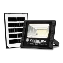 Refletor Solar Zinnia ZRS40, Led, 40W, Bateria 1800Mah, Com Controle Remoto, IP67, ZNE-ZRS40V2-01