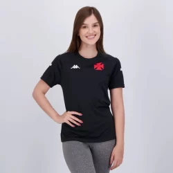Camisa Kappa Vasco Details Supporter Preta Feminina