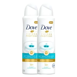 Kit 2 Desodorante Dove Antibacteriano Cuida e Protege Aerossol Antitranspirante 150ml