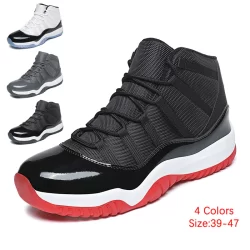 Tamanho 39-47 Masculino Verão Sapatos Esportivos Ao Ar Livre Malha Respirável Alta Topos Tênis De Basquete Preto