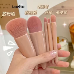 (Trendy) Lovito Beleza 5 Tipos de Peças Multifuncionais Pincéis e Espelho para Maquiagem Feminina LBT01034