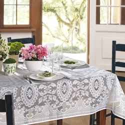 Toalha de Mesa Renda Venezuela 4 Lugares Quadrada 140x40 Lepper
