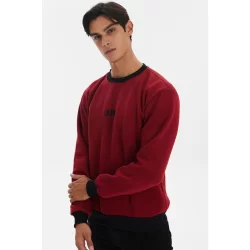 Blusa Moletom Masculina Gola Careca Polo Wear Vermelho Médio