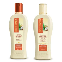 Kit Shampoo 250ml e Condicionador 250ml Bio Extratus Umectante Óleo de Coco