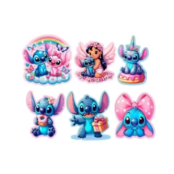 Display de Mesa Kit 6 Peças Para Festa Stitch e Angel (Novo) MDF
