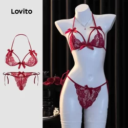 Lovito Lingerie sexy simples e sexy para mulheres LNA72732