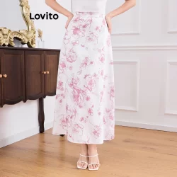 Lovito Saias elegantes com padrão floral para mulheres L113MD541