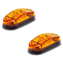 Kit 2 Sinalizador Lanterna Delimitadora Lateral 2 leds 12V 24V Alto Brilho Universal