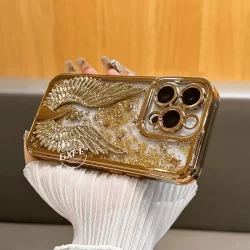 Capa Brilhante Com Padrão De Cisne 3D Areia Movediça Para iPhone 16 15 14 13 12 11 Pro Max Traseira De Telefone Feminino