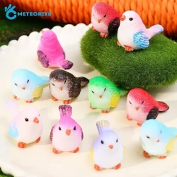 8 Peças Micro Paisagem Simulação Estátua De Pardal-Decoração De Mesa Para Casa Passarinhos Jardim De Fadas
