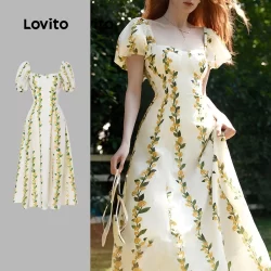 Lovito Vestido de Primavera/verão para Mulheres com Zíper Casual e Toque suave LBR25LD444