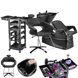 Kit  Lavatorio Cabelo Champ Dompel Cadeira +carinho