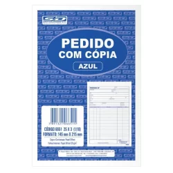 Pedido 3 vias azul 25x3 137x207mm 75 folhas 10060 SD/Animativa