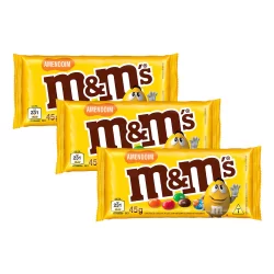 Kit 3 Confeitos M&M Amendoim 45g