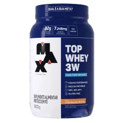 Top Whey 3w + Perfor 900g Max Titanium Vitamina de Frutas