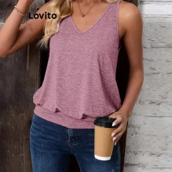 Lovito Regata Casual Lisa Modelo Básico Regata Feminina LNL70103