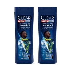 Kit 2 Shampoo Anticaspa Clear Men Vini Jr. Hidratação Campeã 200ml