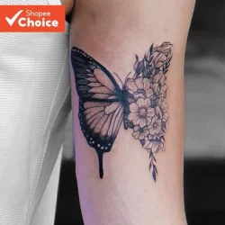 Adesivo De Tatuagem Borboleta Impermeável E Temporária De Longa Duração