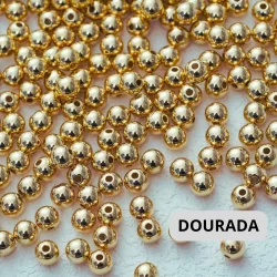 Miçangas prata e dourada 3mm ABS até 600 pçs p/ bjuteria colar pulseira brinco terço etc...