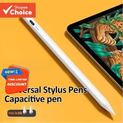 Caneta Stylus Capacitiva Universal Com Tela Sensível Ao Toque De Ponta Fina 2 Pontas Extras Para Smartphones/Tablets iOS