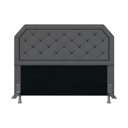 Cabeceira Para Cama Queen Florença Suede Cinza/pret - Móveis Arapongas