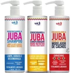 Cachos Poderosos com o Kit Juba Widi Care 500ml –  Shampoo + Condicionador + Encaracolando