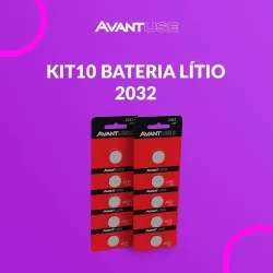 Kit 10 Baterias Lítio 2032 3V Tipo Moeda Avant Use