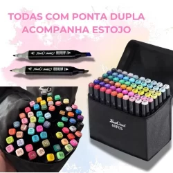 12/24 Cores Caneta Marcadora canetinhas coloridas Kit Com Ponta Dupla/marcador touch/caneta marker
