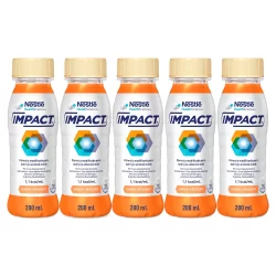 Kit 5 Impact Nutrição Enteral e Oral Pêssego 200ml